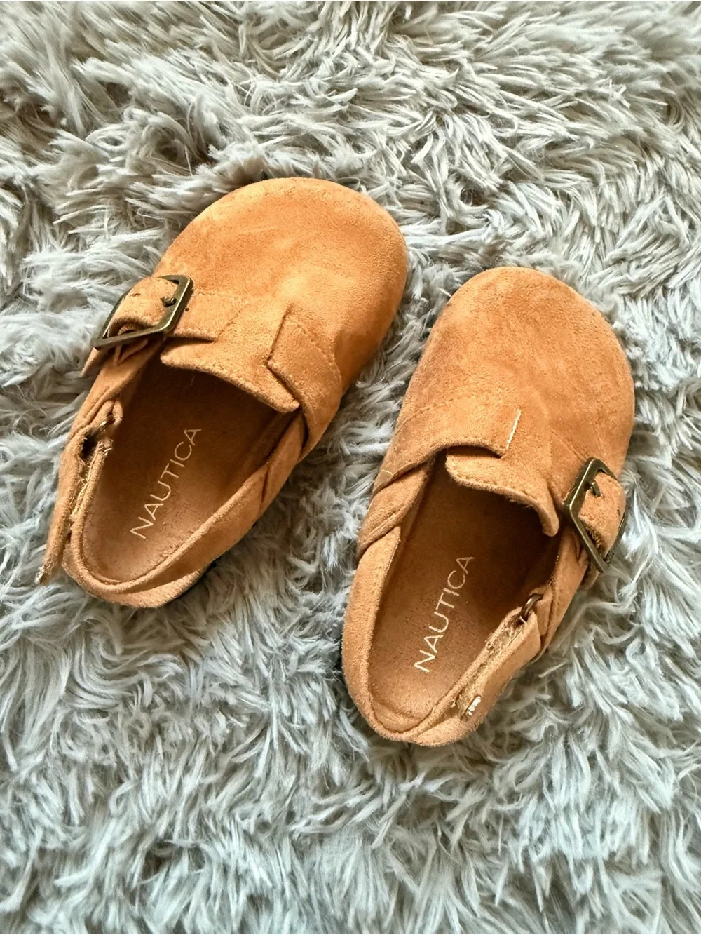 Nautica Kids Suede Buckle Moccasins in Brown